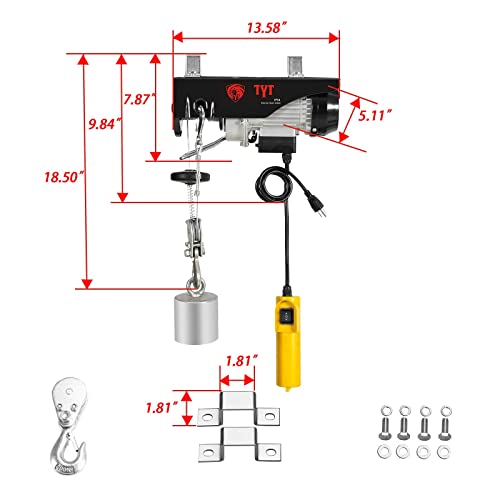 Elevador eléctrico TYT 440 LBS 110V con control remoto miniatura 6