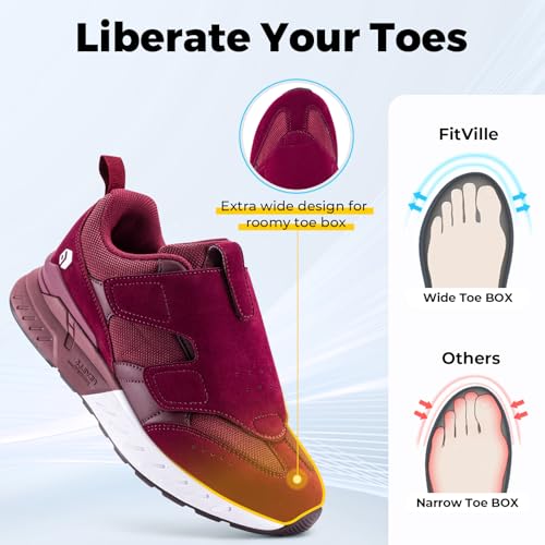 Fitville Women'S Extra Wide Sneakers For Women High Rebound Womens Walking Shoes Wide Width With Breathable Design For Flat Feet Heel Pain Relief - Rebound Core V10 thumb #1