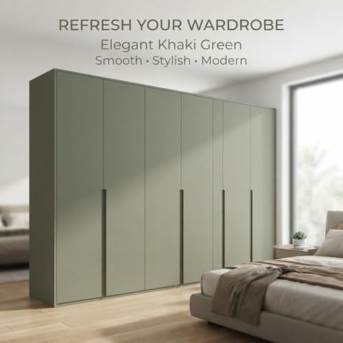 Image of WISDOM Khaki Green Matte Self Adhesive Wallpaper for Furniture & Cabinets Waterproof, Oil Resistant, Easy to Clean Peel and Stick Kitchen Cabinet, Wardrobe & Home Decor Renovation (20x48 in)