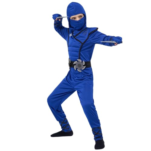 image for Spooktacular Creations Halloween Ninja Costume, Blue Ninja Outfit Set 
