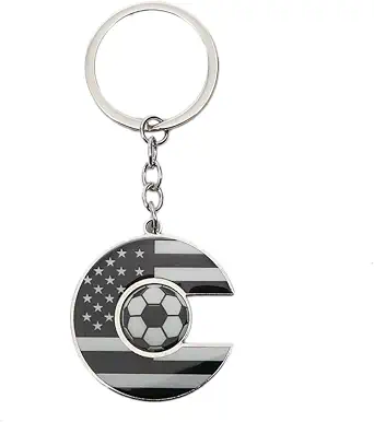 Bag Charms Initial A-Z Letter Keychain Bag Charm Soccer Keychain for Handbags Sports Bag
