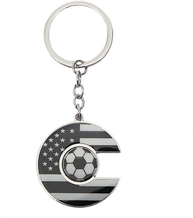 Bag Charms Initial A-Z Letter Keychain Bag Charm Soccer Keychain for Handbags Sports Bag