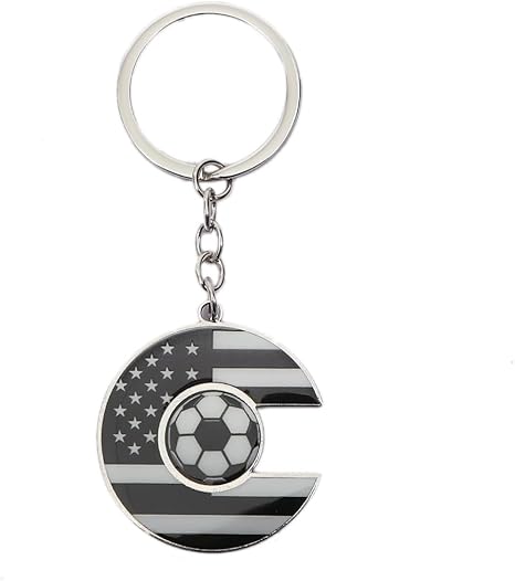 Bag Charms Initial A-Z Letter Keychain Bag Charm Soccer Keychain for Handbags Sports Bag