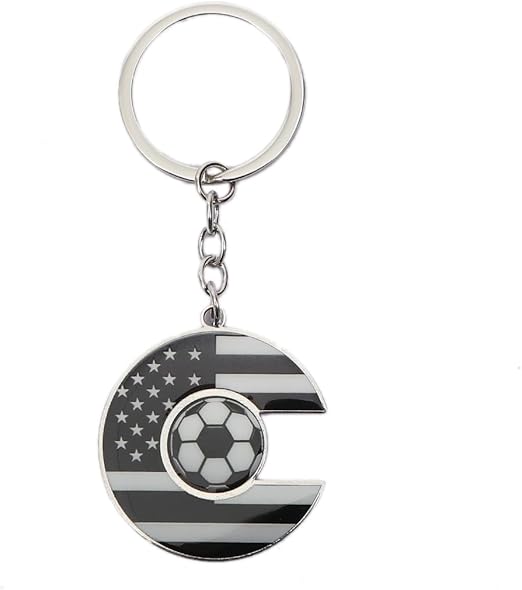 Bag Charms Initial A-Z Letter Keychain Bag Charm Soccer Keychain for Handbags Sports Bag