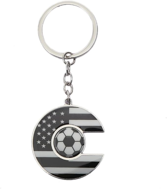Bag Charms Initial A-Z Letter Keychain Bag Charm Soccer Keychain for Handbags Sports Bag