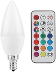 Smart LED Light Bulbs, 3W E27 E14 E12 B22 Color Changing Candle Bulb, RGB Candle Warmer Bulb with 12 Colors, 2 Modes & Convenient Remote Control - for Small Light Bulbs E12 Base and A15 LED Bulbs
