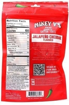 Mikey V’s Jalapeño Cheddar “Gator Toes” – Deep-Fried Garlic Snacks, Crunchy Spicy Cheesy Garlic Bites, 3.0 oz Bag - image 2