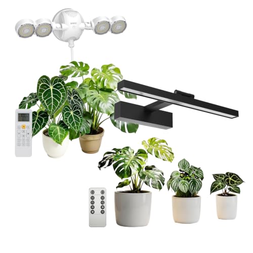 SANSI US SANSI Wall Mounted Grow Light, Dual Head Full Spectrum with Remote