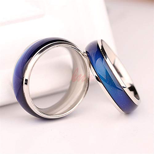 2Pcs 6Mm Color Changing Ring Mood Emotion Temperature Index Copper Color Change Ring For Women Men Girls Boys-Sizes 5&6 #TOP2