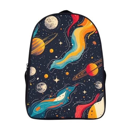 Mochila portátil universitaria impermeable con estampado galaxy escolar