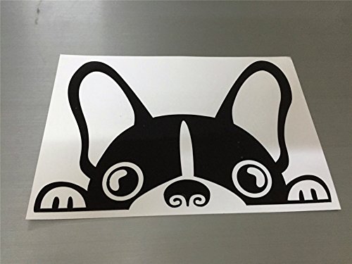 Boston Terrier Peeking Sticker Vinyl Car Decoration Window Wall Sticker Laptop Decal Peep Animal Decorative Stickers (Black) #TOP7