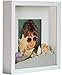 BD ART 9x9 (23 x 23 x 4.7 cm) White Shadow Box 3D Square Picture Frame with Mat for 5x5 inch Photo, Glass Front