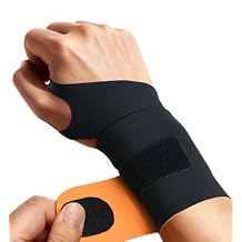 HiRui Ultra-Thin Elastic Wrist Brace Wrist Wraps, Compression Wrist Straps Support for Carpal Tunnel Arthritis Tendonitis Sprains Pain Relief Workout, Soft & Comfortable Black Pack of 2