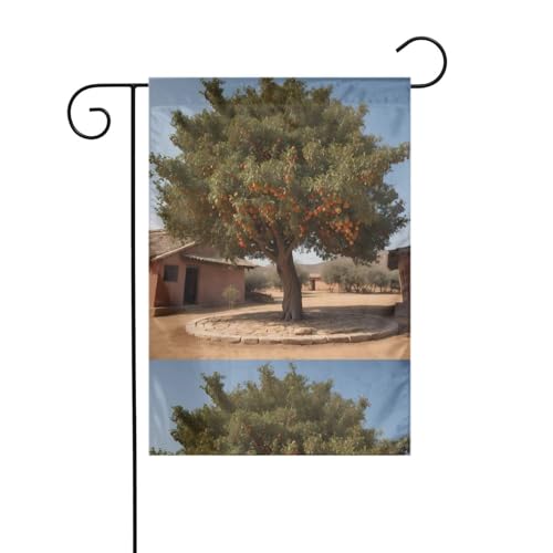 BROLEO Arbre dattier dans le jardin Impression mât de drapeau extérieur cour décoration mode 30,5 x 45,7 cm