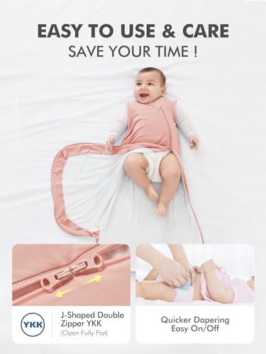 Image of HAPIU Unisex Rayon Made from Bamboo Baby Sleep Sack TOG 0.5, 2-Way Premium Zipper, Wearable Blanket