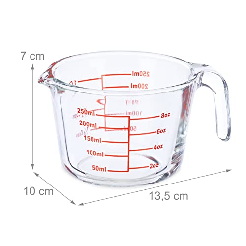 Verre mesureur 250 ML pour micro-ondes en verre gradué