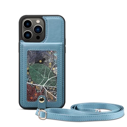 Coque silicone iPhone 16 Pro bleu avec porte-cartes résolvant le manque de place