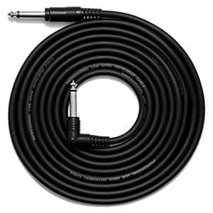 Guitar Cable – Bass Keyboard E-Drums Instrument Lead – Straight/Angled – 6.35mm 1/4″ Jacks – 3m Cable – TIGER GAC42