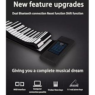 CIKSCO Piano Enroulable Portable à 88 Touches, Clavier de Musique numérique électronique en Silicone Souple for Enfants Adultes, entrée USB, Bluetooth, alimenté par Batterie Rechargeable - Les Beatles, Paul McCartney, John Lennon, RIngo Starr, George Harrison CIKSCO Piano Enroulable Portable à 88 Touches, Clavier de Musique numérique électronique en Silicone Souple for Enfants Adultes, entrée USB, Bluetooth, alimenté par Batterie Rechargeable – Image 2