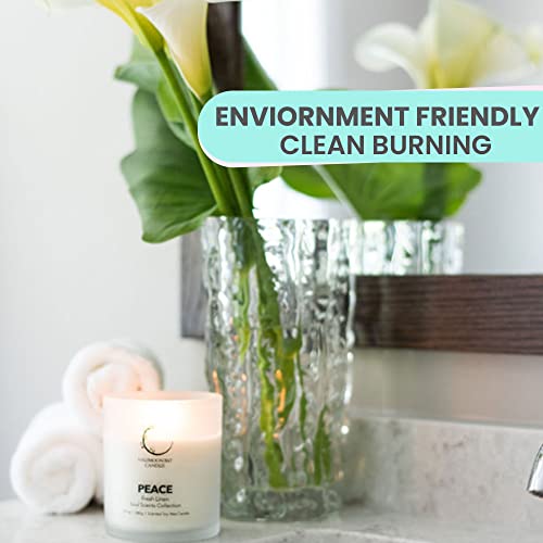 Halfmoonbay Candles 2Pcs Scented Candles Soy Wax For Home, Fresh Linen And Satsuma Peace, Love Premium Body Relax And Stress Relief Aromatherapy Soy Candles Long Burning Gift Set For Women And Men #TOP3