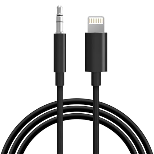 Aux Cord for iPhone,[Apple MFi Certified] Lightning to 3.5 mm AUX Cable for Car Stereo, Speaker, Headphone, Auxiliary Audio Cable Compatible with iPhone 14 13 12 11 XS XR X 8 7 3.3FT Black