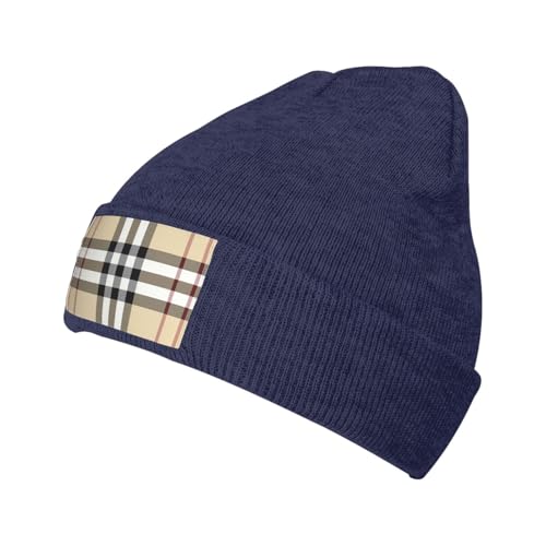 Gorro para hombre y mujer, gorro de punto suelto de invierno, gorro de esquí suave, unisex, accesorio cálido, gris, azul marino, talla única, azul marino, Talla única