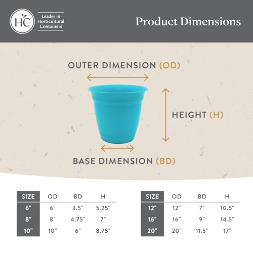 image for The HC Companies Eclipse Round Planter With Saucer - Outdoor & Indoor 