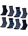 Produktbild Occulto KINDER SOCKEN für JUNGEN und MÄDCHEN (8 PAAR), FARBIGE KINDERSOCKEN aus BAUMWOLLE für JUNGEN und MÄDCHEN 35-38 Jeans-Streifen