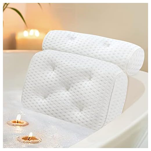 Docilaso Premium Bath Pillow, Bathtub Spa Pillow with 4D Air Mesh Technology and 7 Suction Cups - Comfortable for Shoulder, Neck Support, Great for all Bathtub, Hot Tub, Jacuzzi and Home Spa