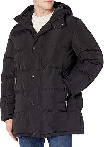 Image of DKNY Men's Long Hooded Quilted Parka Jacket