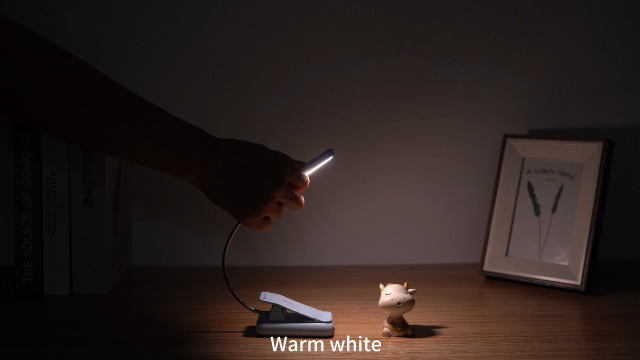 Image of VAVOFO Rechargeable Book Light for Reading in Bed Kids, 7 LED Reading Light with 9-Level Warm Cool White Daylight, Eye Care Lamp with Power Indicator for Bookworms (Light Blue)