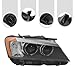 Carlaihu For 2011 2012 2013 2014 BMW X3 xDrive28i HID Headlight Headlamp Assembly w/LED DRL w/o AFS&Module Right Passenger Side Black Housing Replaces 63117276996