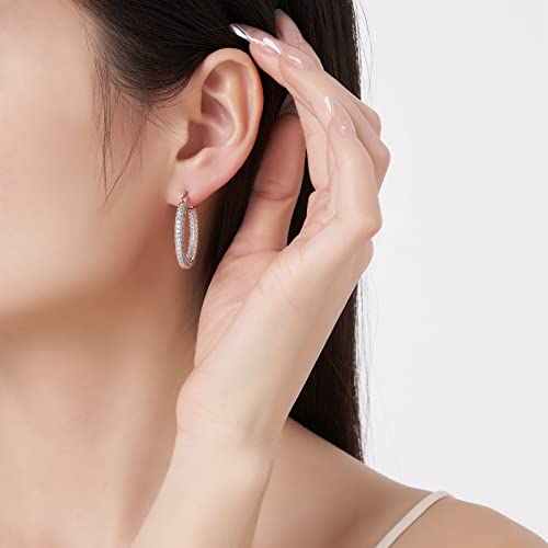 Weinuo WEIE62 925 Sterling Silver Post Hoop Earrings thumb #3