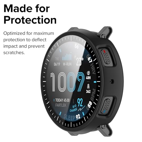 Image of Wisely Electroplate Shine Protective Slim Bumper Tempered Glass Case Cover Compatible with Amazfit Active Max - Luxury Black