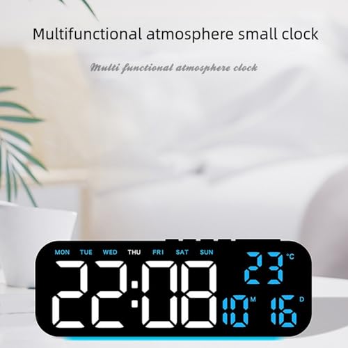 Réveil numérique LED moderne avec température et batterie USB