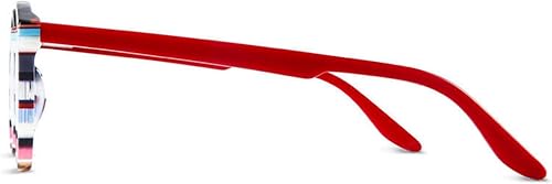 Miniatura 5 de AOOLIA Gafas de lectura de ojo de gato gafas de luz azul para mujer, con bloqueo de luz azul, anti fatiga ocular, gafas coloridas a rayas ligeras y