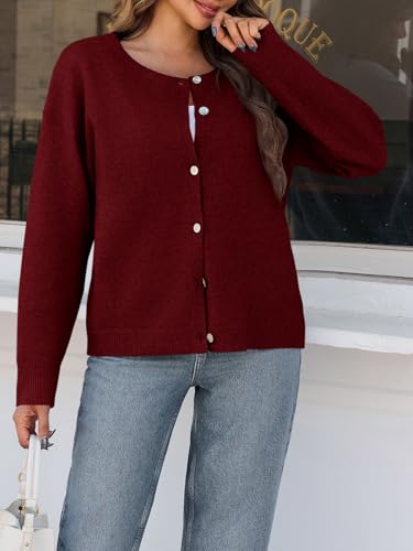 Image of Saodimallsu Womens Cardigan Sweaters Button Down Long Sleeve Knit Outerwear 2025 Trendy Fashion Open Front Outfits