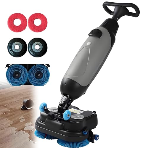 Commercial Floor Washer, Portable Cleaning Machine with 17" Wide Path, 120 Min Battery, 360° Swivel Head, Dual Tanks for Office & Bathrooms