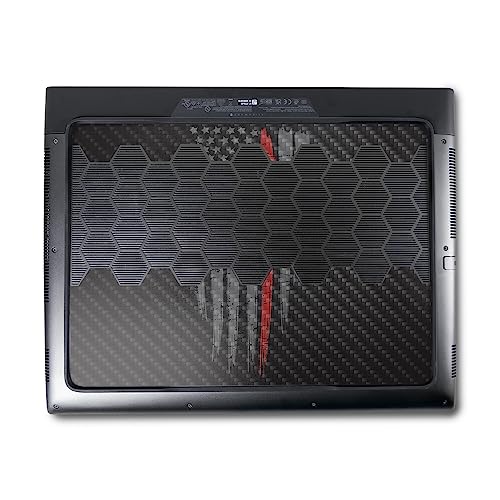 Image of MightySkins Carbon Fiber Skin Compatible With Alienware M18 R1 (2023) Full Wrap Kit - Thin Red Line | Protective, Durable Textured Carbon Fiber Finish | Easy To Apply & Change Styles | Made in the USA