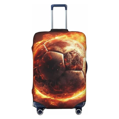 Luggage Cover Elastic Washable Suitcase Cover Dustproof Suitcase Protector Personalized Football On Fire Travel Luggage Baggage Covers For 18-32 Inch