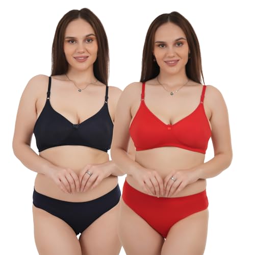 Image of Unitrust Premium Lingerie Set with Full Coverage Non-Padded Bra and Hipster Panty Set