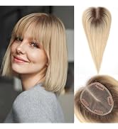 starluck Hair Toppers for Women Real Human Hair With Bangs, 100% Remy Human Hair Toppers for Wome...
