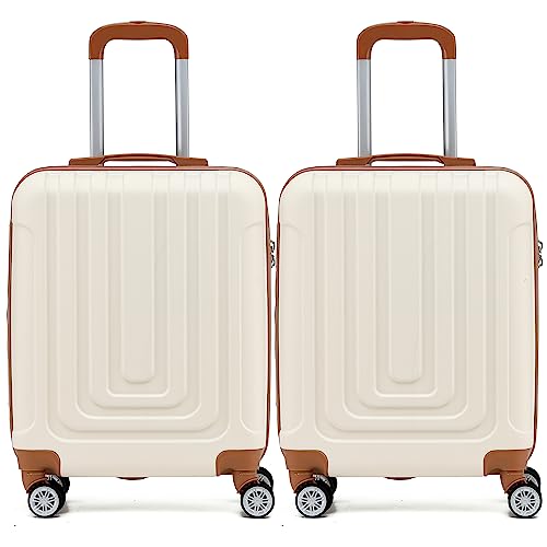 Flight Knight Premium Set of 2 Lightweight Cabin Suitcase - 8 Spinner Wheels - Built-in TSA Lock & USB Port - Luggage Approved for Over 100 Airlines Including Ryanair Priority - 55x40x20cm