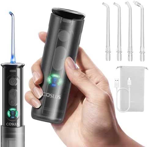 COSLUS Hidropulsor portátil para viajes: mini irrigador dental in...