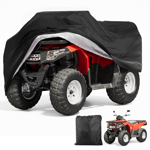 Timisea Fundas Cubierta protectora impermeable para vehículos ATV Quad de 4 ruedas, resistente al polvo, la lluvia y los rayos UV, color negro, 210 x 120 x 115 cm