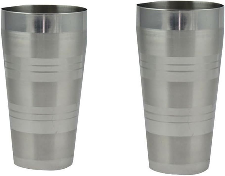 Sahishnu Online & Marketing Stainless Steel Tumblers Set of 2, Indian Stainless Steel Tumblers, Lassi Glasses, Multi-Purpose Steel Glass image 3
