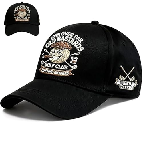 Old Bastard Golf Club Baseball Cap, 100% Overclocking Lifetime Member Edition, Adjustable Embroidered Golf Cap (Black)