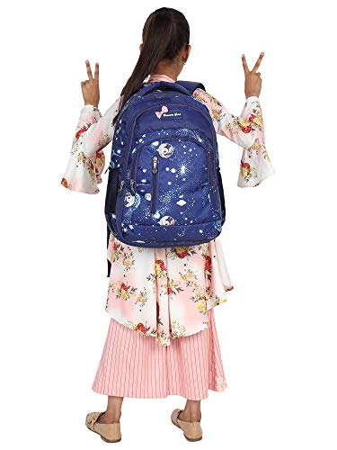 BEAUTY GIRLS Women's 1522 Polyester Floral Printed Designer Stylish Waterproof School/Collage/Picnic Bag-Standard Backpack (32 Litre, Navy Blue) Free Size - Image 7