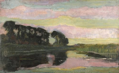 Toile Piet Mondrian paysage fluvial 60x90cm pour habiller un grand mur blanc vide