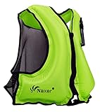 NAXER Inflatable Buoyancy Jackets Vests for Adults Kayak Kayaking Suit 90-200 lbs Easy Snorkeling Swimming Boating Paddleboarding Water Sports